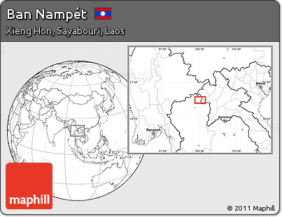 Blank Location Map of Ban Nampét