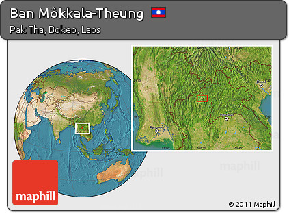 Satellite Location Map of Ban Môkkala-Theung