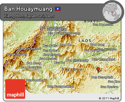 Physical Panoramic Map of Ban Houaymuang