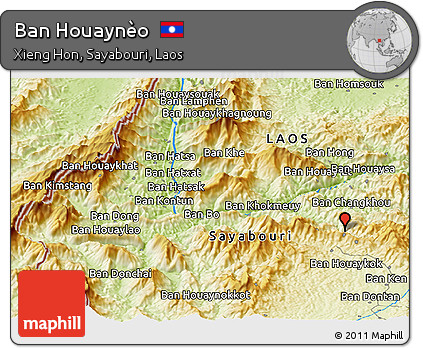 Physical Panoramic Map of Ban Houaynèo