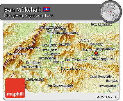 Physical Panoramic Map of Ban Môkchak