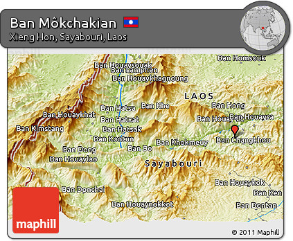 Physical Panoramic Map of Ban Môkchakian