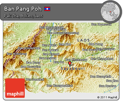 Physical Panoramic Map of Ban Pang Poh