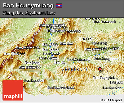 Physical Panoramic Map of Ban Houaymuang