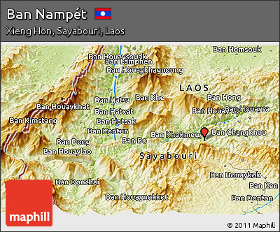 Physical Panoramic Map of Ban Nampét