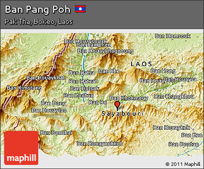 Physical Panoramic Map of Ban Pang Poh