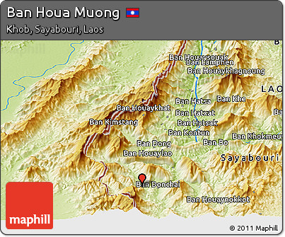 Physical Panoramic Map of Ban Houa Muong