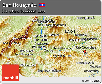 Physical Panoramic Map of Ban Houaynèo