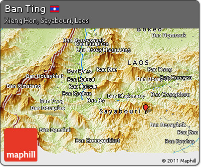 Physical Panoramic Map of Ban Ting