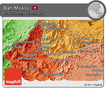 Political Panoramic Map of Ban Môksô