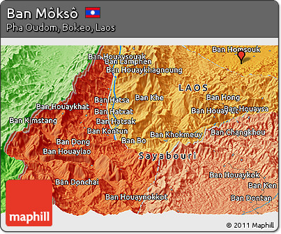 Political Panoramic Map of Ban Môksô