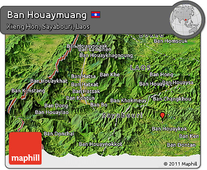 Satellite Panoramic Map of Ban Houaymuang