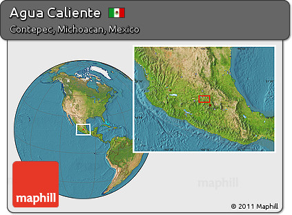 Satellite Location Map of Agua Caliente