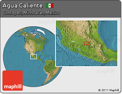 Satellite Location Map of Agua Caliente