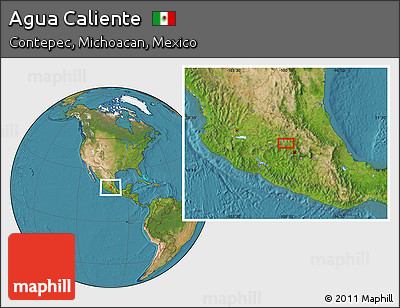 Satellite Location Map of Agua Caliente