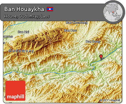 Physical 3D Map of Ban Houaykha