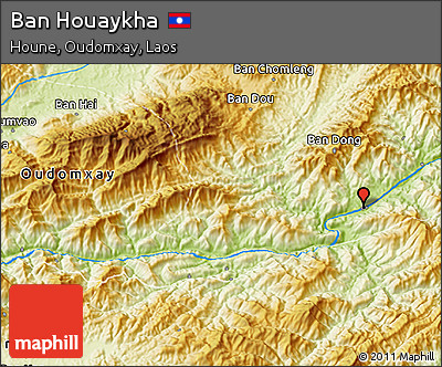 Physical 3D Map of Ban Houaykha