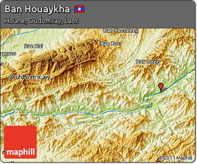 Physical 3D Map of Ban Houaykha