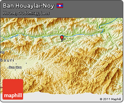 Physical 3D Map of Ban Houaylai-Noy