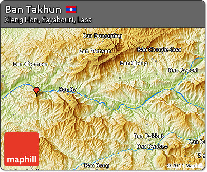 Physical 3D Map of Ban Takhun