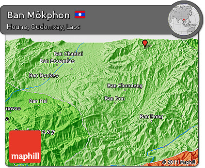 Political 3D Map of Ban Môkphon