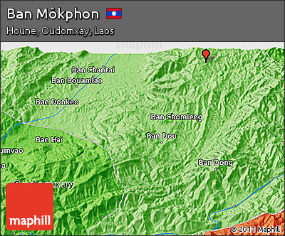 Political 3D Map of Ban Môkphon