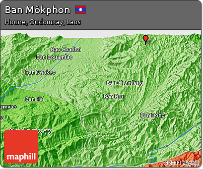 Political 3D Map of Ban Môkphon