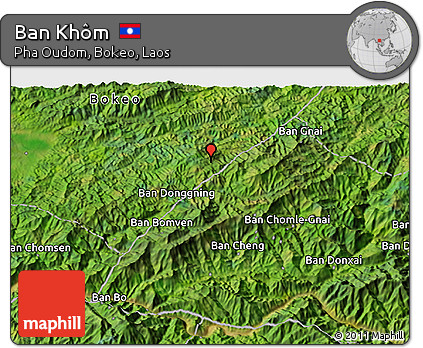 Satellite 3D Map of Ban Khôm