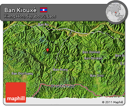 Satellite 3D Map of Ban Kiouxè