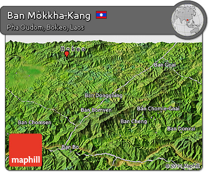 Satellite 3D Map of Ban Môkkha-Kang