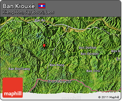 Satellite 3D Map of Ban Kiouxè