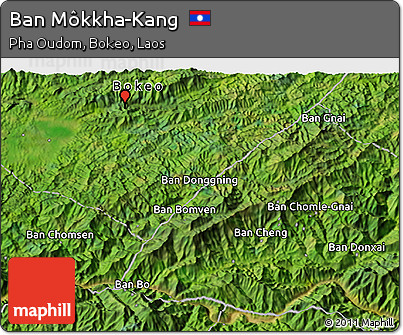 Satellite 3D Map of Ban Môkkha-Kang