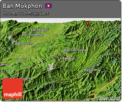 Satellite 3D Map of Ban Môkphon