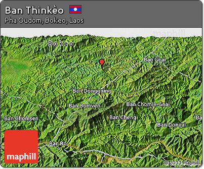 Satellite 3D Map of Ban Thinkèo