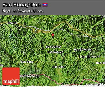 Satellite 3D Map of Ban Houay-Dun