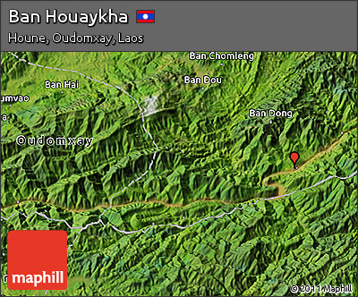Satellite 3D Map of Ban Houaykha