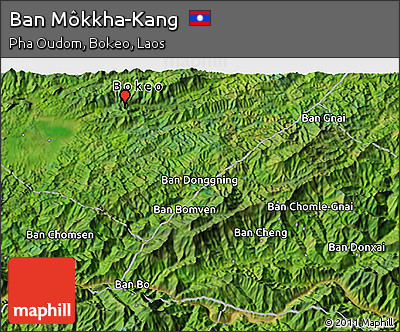 Satellite 3D Map of Ban Môkkha-Kang