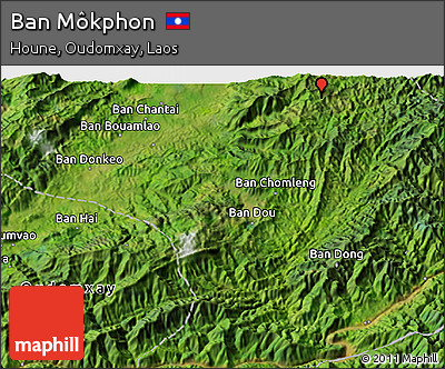 Satellite 3D Map of Ban Môkphon