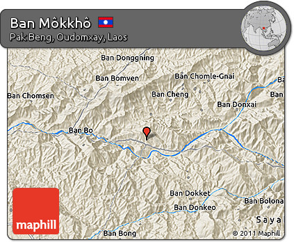 Shaded Relief 3D Map of Ban Môkkhô