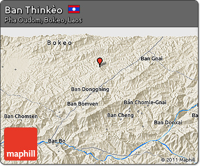 Shaded Relief 3D Map of Ban Thinkèo