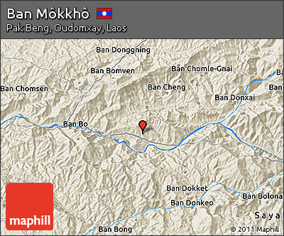 Shaded Relief 3D Map of Ban Môkkhô