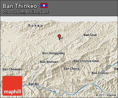 Shaded Relief 3D Map of Ban Thinkèo