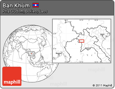 Blank Location Map of Ban Khôm