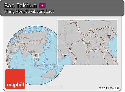 Gray Location Map of Ban Takhun