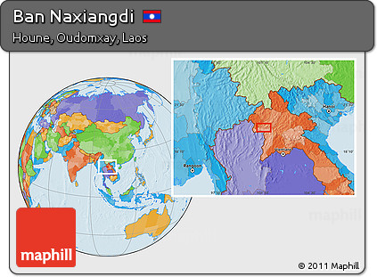 Political Location Map of Ban Naxiangdi