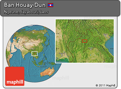 Satellite Location Map of Ban Houay-Dun