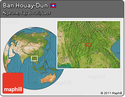 Satellite Location Map of Ban Houay-Dun