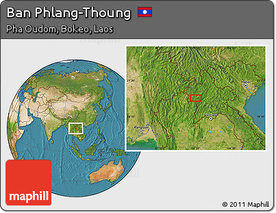 Satellite Location Map of Ban Phlang-Thoung