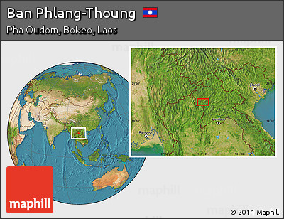 Satellite Location Map of Ban Phlang-Thoung