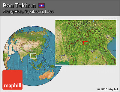 Satellite Location Map of Ban Takhun